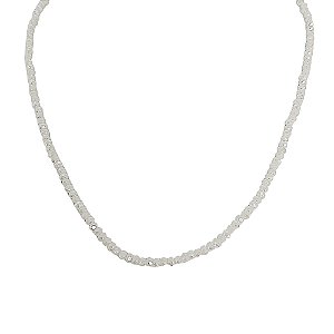 Colar de cristais brancos com brilho e detalhes em ouro 18k