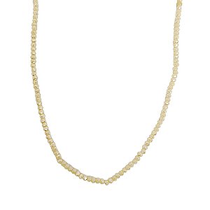 Choker com cristais bege com brilho e detalhes banhado em ouro 18k