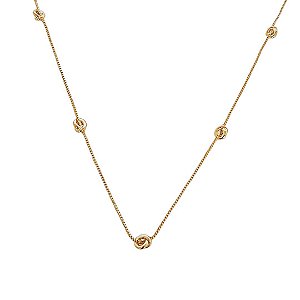 Choker banhados em ouro 18k com nós lisos