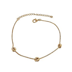 Pulseira banhada em ouro 18k com nós lisos