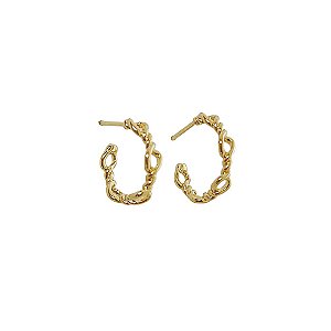 Brinco argola fio torcido banhada em ouro 18k