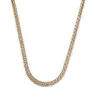 Colar riviera em banho de ouro 18k com zircônias cristais
