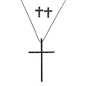 Conjunto em banho de ródio negro com cruz cravejada de zircônias negras