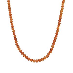 Choker de pedras naturais jade coral com detalhes banhados em ouro 18k