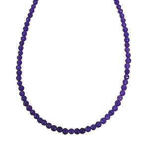 Choker de cristais naturais roxo com detalhes em banho de ouro 18k