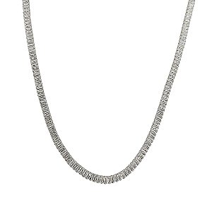 Choker em banho de ródio branco com zircônias cristais baguetes