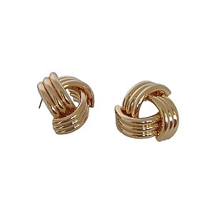 Brinco em banho de ouro 18k com arcos lisos
