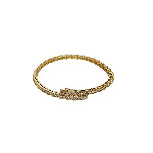 Bracelete em banho de ouro 18k cravejado de zircônias cristais