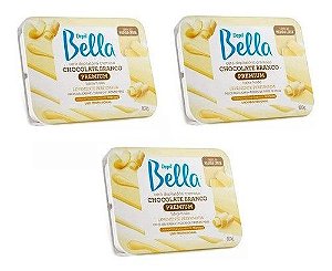 Cera Depilatoria Chocolate Branco Depil Bella 800g 3un