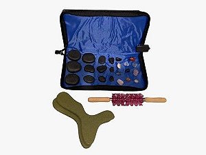 Kit Massagens Pedras Quentes Basalto 110v + Pantala + Rolo