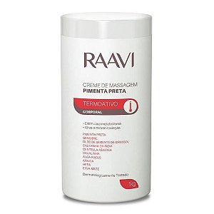 Creme De Massagem Termoativo Pimenta Preta Raavi 1kg