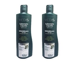 2un Sabonete Liquido Melaleuca 350ml - Vedis Tea Tree Oil