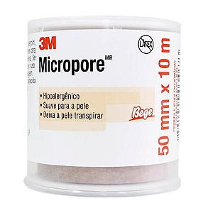 Fita Microporosa Micropore 3m 5cm X 10m 50mm X 10m - Bege