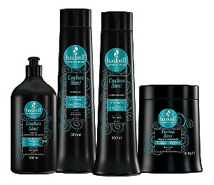 Kit Haskell Cachos Sim Shampoo Cond Masc E Leave In 500g