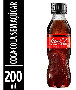 REFRIGERANTE 200ML COCA COLA ZERO PET UN