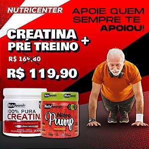 Combo Creatina 100% Pura 300g + Pré-Treino Nitro Pump Pink Limonade 150g - Nutriganic