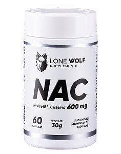 NAC 600mg N-Acetil L-Cisteína Antioxidante 60 Cápsulas - Lone Wolf Supplements
