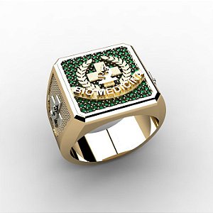 Anel Formatura Masculino Prime Biomedicina Ouro 18k