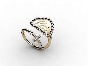 Anel Terço em Ouro 18K e Diamantes