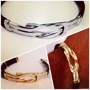 Pulseira Masculina Moderna Ouro 18k Nó
