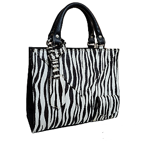 Bolsa Transversal Animal Print em Couro Legitimo