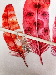 Brinco Argola de Coração Perolado 10mm