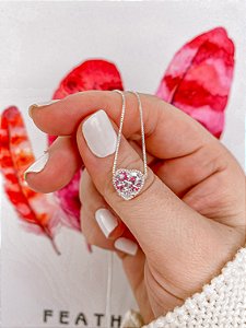 Colar Coração de Zircônia 45cm