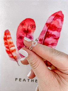 Anel Coração Entrelaçado Cravejado