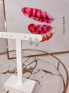 Brinco Argola Cravejada Luxo 10mm