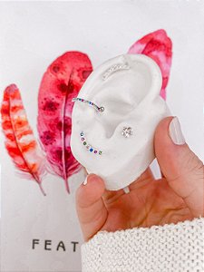 Piercing Argola p/ Conch Colorido 10mm