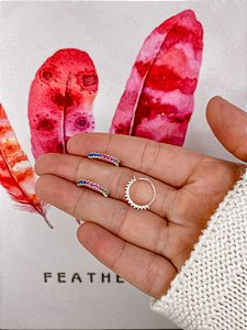 Piercing Conch Cravejado Colorido 12mm Torção