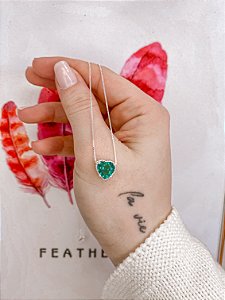 Colar Coração de Zircônia Turmalina Paraíba 45cm