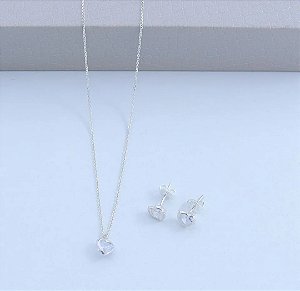 Conjunto Brinco + Colar Cristal c/ cartier 45cm