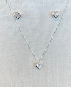 Conjunto Brinco + Colar Cristal c/ cartier  45cm