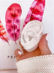 Brinco Ear Cuff Corações