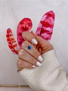 Colar Quadrado Safira 45cm