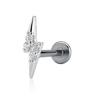 Piercing Raio Cravejado Base Reta