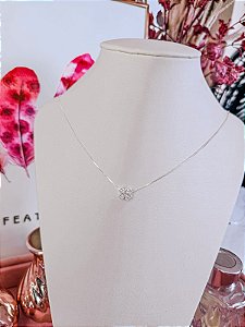 Colar Trevo Cristal 45cm
