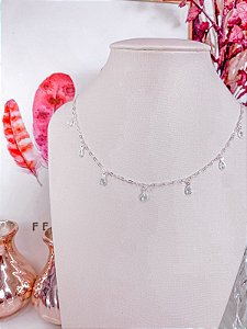 Choker Gota Verde Água 35+5cm