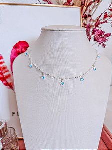 Choker Coração Azul 35+5cm