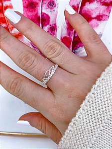 Anel Coroa de Corações