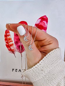 Colar Lua Cravejada 45cm