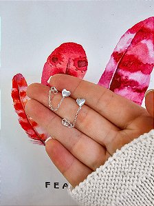 Brinco Coração com Corrente