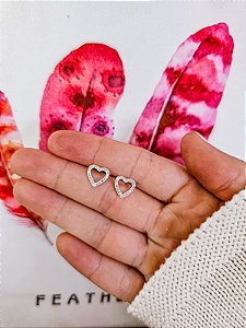 Brinco Coração Cravejado