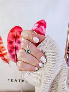 Colar Ponto de Luz Verde 6mm