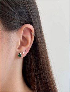 Brinco Gota Esmeralda