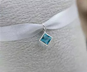 Colar Quadrado Azul Céu 45cm