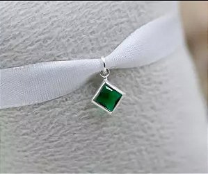 Colar Quadrado Esmeralda 45 cm