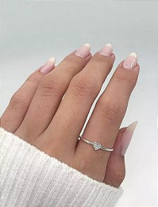 Anel Solitário Coraçao P