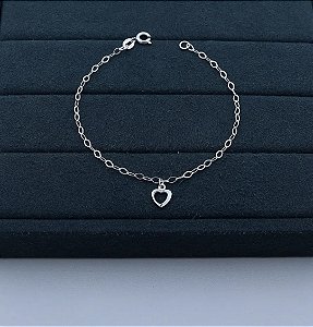 Pulseira Pingente Coração Vazado